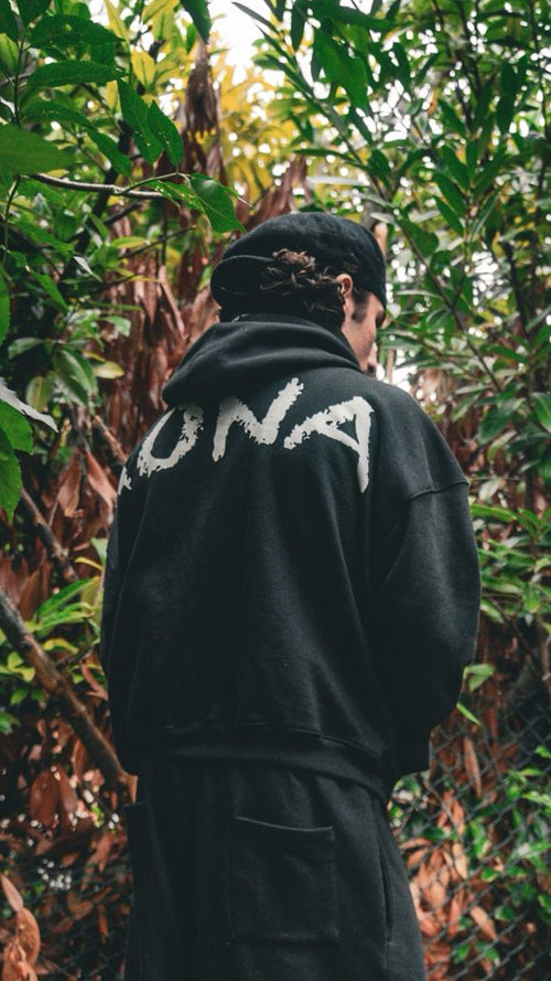 BLACK 'TRACKY' HOODIE