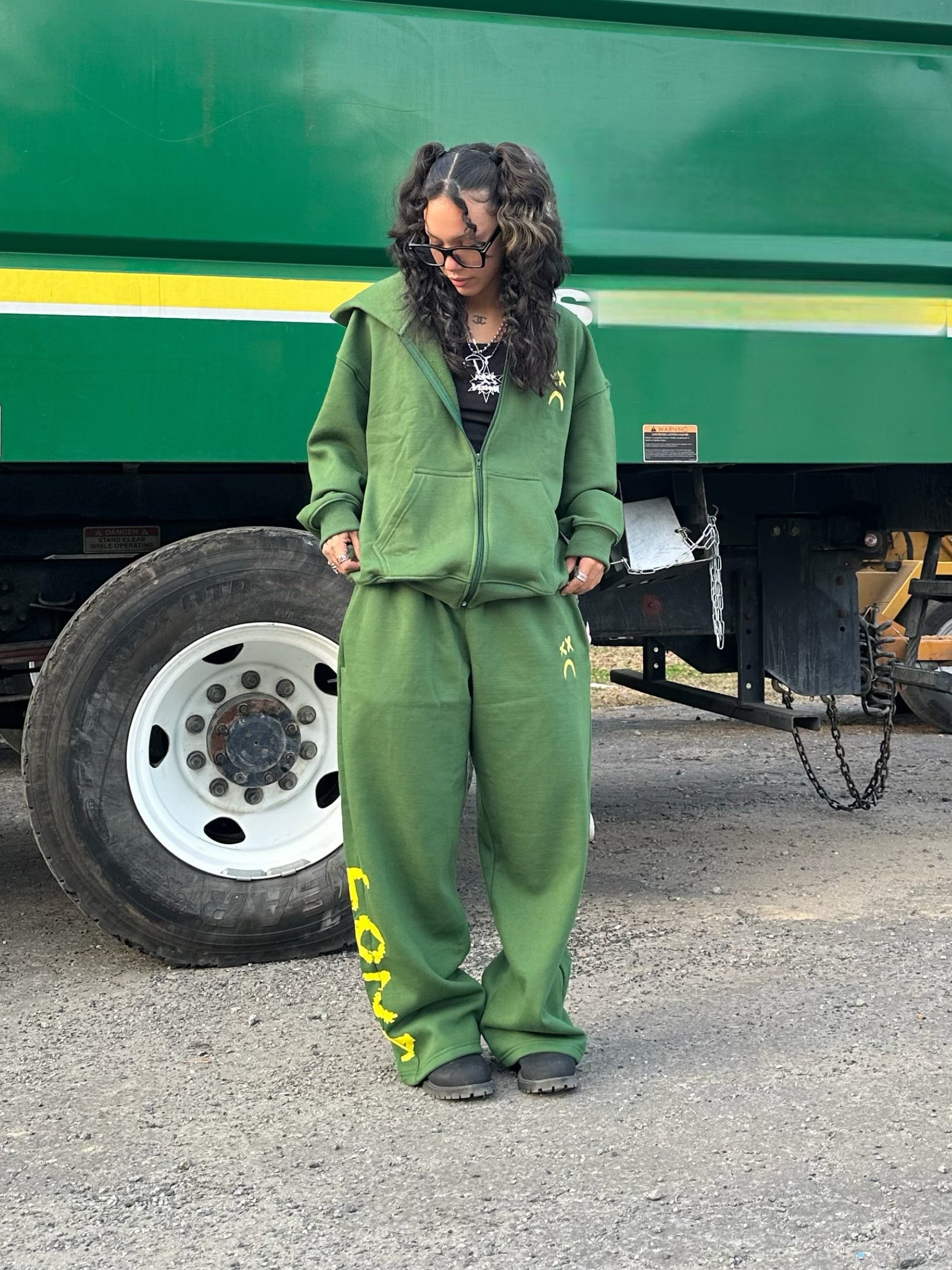 GREEN 'TRACKY' BOTTOMS