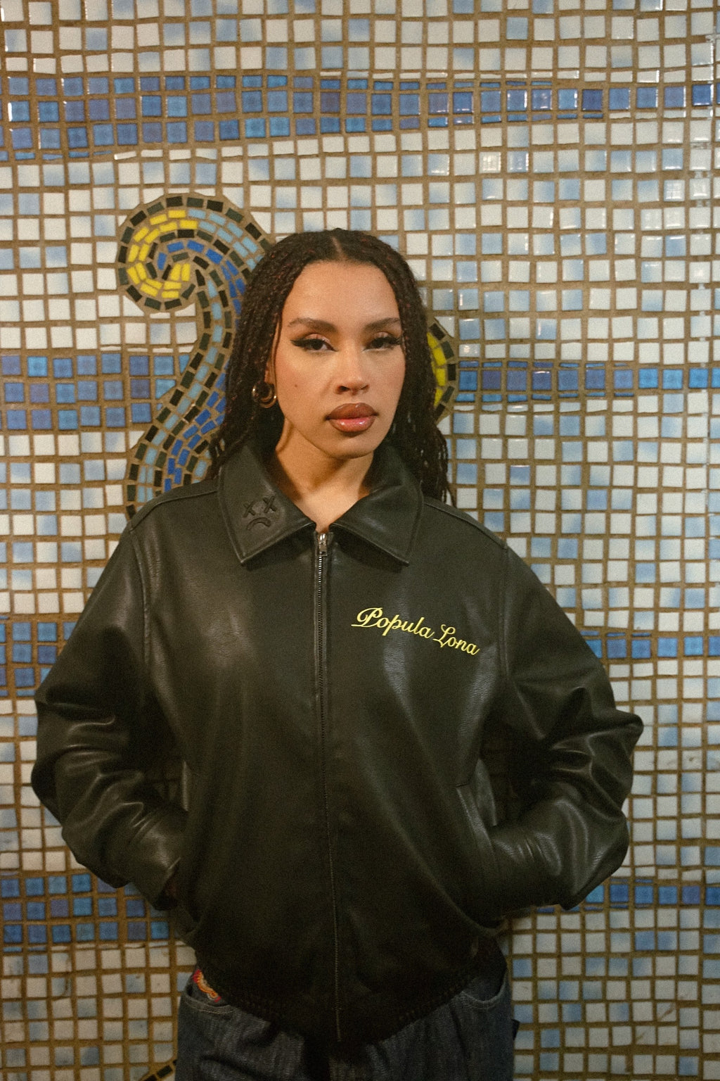 LONA LEATHER VARSITY JACKET